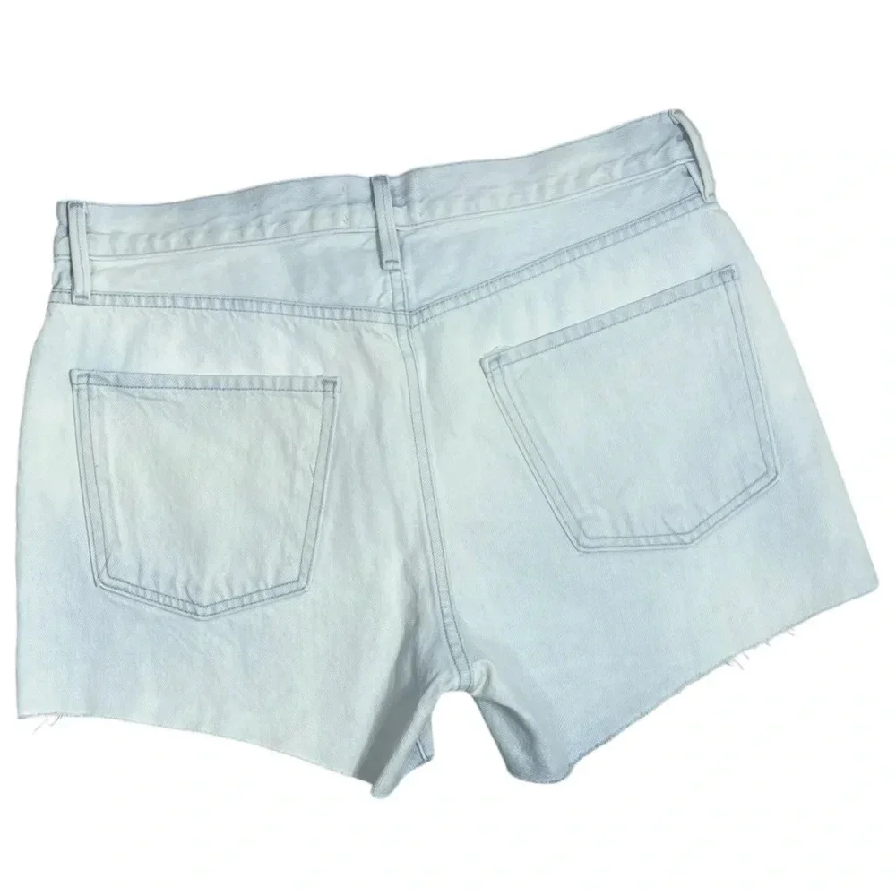 FRAME le Ultra Baggy Jean Shorts Vintage Bleached Out Blue Wash size 27